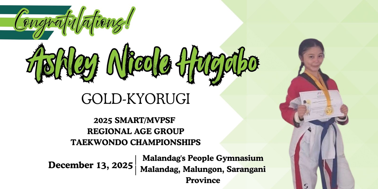 Congratulations to our Taekwondo Jins!