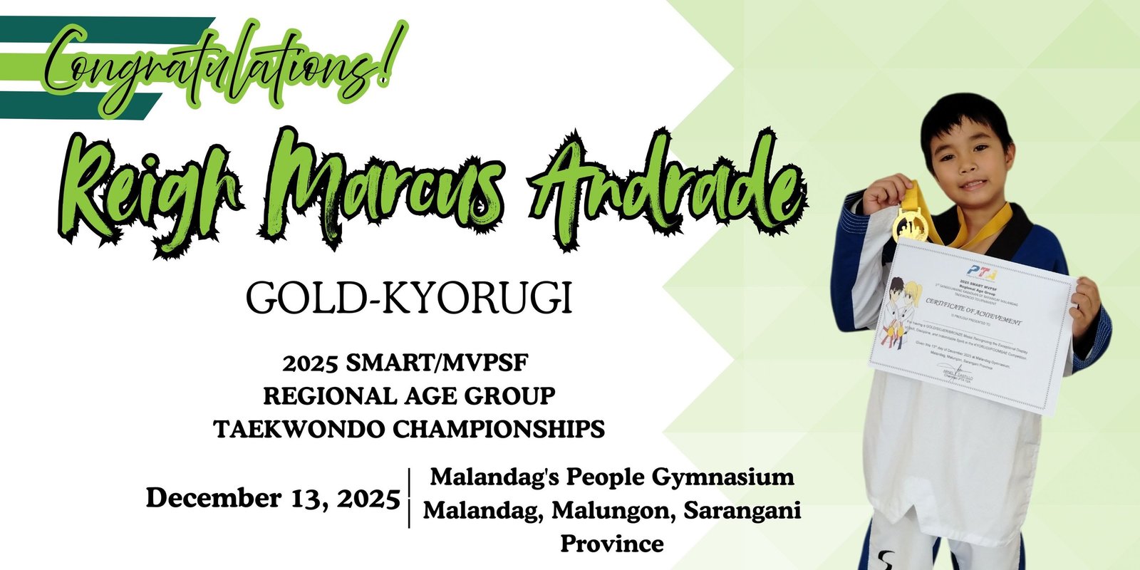 Congratulations to our Taekwondo Jins!